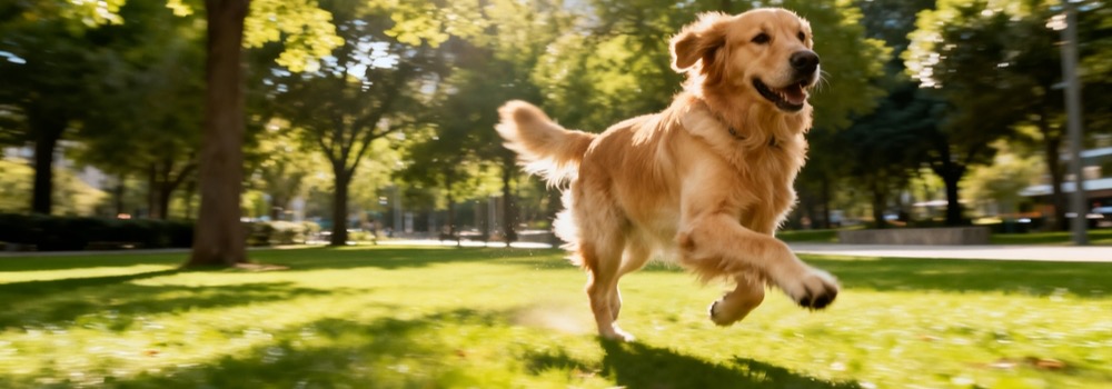 Dog looking at camera
